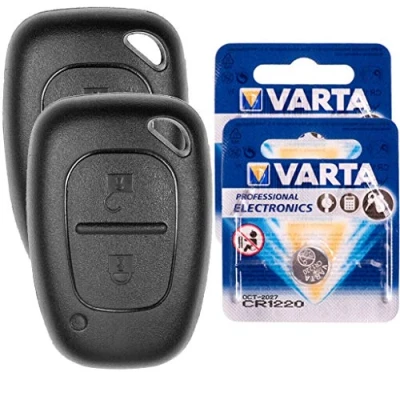 Abbildung von 2X Autoschlüssel Funk Fernbedienung Austausch Gehäuse Set + Batterien kompatibel mit Renault Kangoo KC Master Trafic II Opel Movano