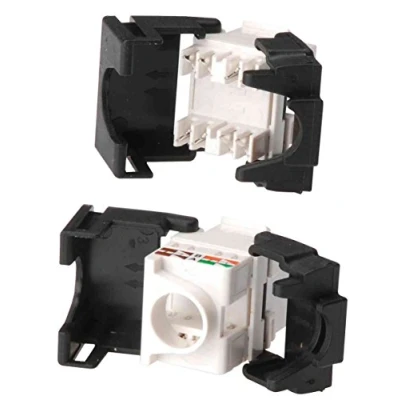Abbildung von DIGITUS Keystone Modul Cat 5e Ungeschirmt RJ45 Buchse 100 MHz 1GBase T AWG 26 22 Werkzeugfreie Montage Weiß