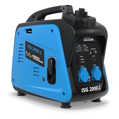Abbildung von Güde Inverter Stromerzeuger ISG 2000 2 (4 Takt Motor, Benzin, 2,11/2,86 (kW/PS), 2x 230V, max. 2000W, Laufzeit bis 5,9 h, Tank 4,1 l, Überlastungsschutz, ECO Funktion, Tragegriff, TEST GUT SEHR GUT)