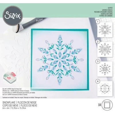 Abbildung von Sizzix Layered Stencils Snowflake 4Stück