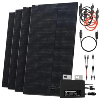 Abbildung von Solarway® Balkonkraftwerk 2000W / 800W komplett Steckdose neuester Wechselrichter Solaranlage Komplettset 500W bifaziale Solarmodule &amp; Envertech Zubehör