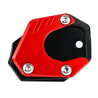 Abbildung von Motorrad CNC Aluminium Seitenständer Vergrößerung Platte für CB650R Neo Sports Cafe 2019 2022 CBR650R 2021 CB500F CB500X 2013 CB125R CB300R 2018 Schwarz+Rot