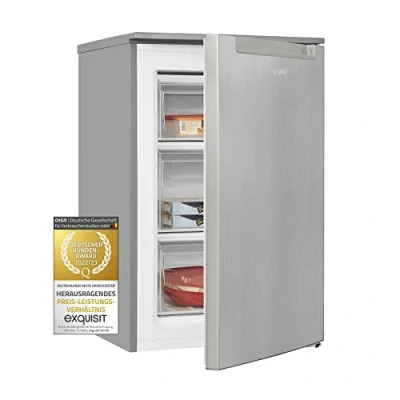 Abbildung von exquisit Gefrierschrank GS81 040C inoxlook, 85,5 cm hoch, 54,5 breit