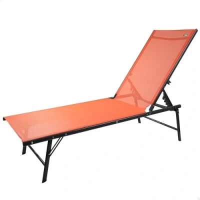 Abbildung von AKTIVE 61108 Gartenliege außen, Metall Textilene, orange