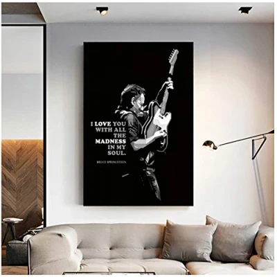 Abbildung von yhyxll Bruce Springsteen Poster Leinwand Malerei Wandkunst Bild für Wohnzimmer Home Decor Druck auf 50x70cm No Frame