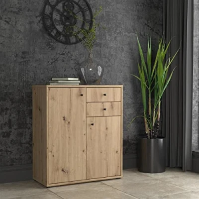 Abbildung von möbelando Kommode Beistellschrank Standschrank Anrichte Holzschrank Schrank Tembi VI Artisan Eiche