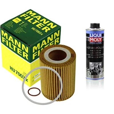 Abbildung von MANN FILTER Ölfilter HU 7003 x + 2427 Pro Line Motorspülung