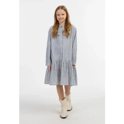 Abbildung von Dreimaster Langarmkleid Mädchen Dunkelmarine Streifen