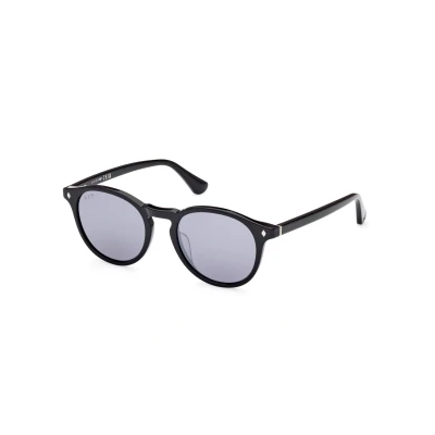 Abbildung von Web Unisex WE0328 01C Gläser SONNENBRILLEN Acetat Schwarz Rauch Rund Normal Spiegel