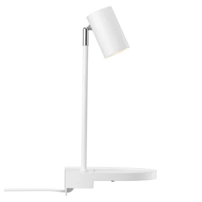 Abbildung von Wandleuchte Cody, mit Ablage und USB Port, weiß