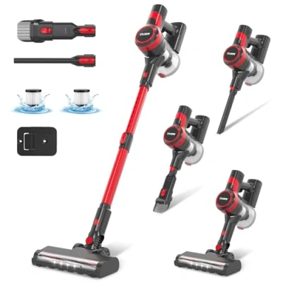Abbildung von Stanew 4 in 1 Akku Staubsauger Kabellos,150W Leicht und Leistungsstark, 40 Min Laufzeit Akkusauger, 800ml Vacuum Cleaner, Ideal für Tierhaare, Teppich Auto (22,2V, LED Licht, 2 Geschwindigkeits)