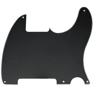 Abbildung von Musiclily 5 Löcher American Vintage Tele Pickguard Schlagbrett für Fender USA/Mexikanische Telecaster Esquire E Gitarre,3 lagig Schwarz