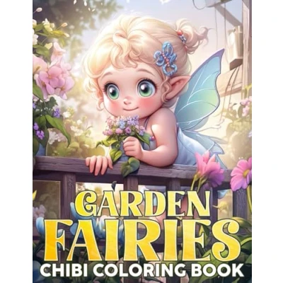 Abbildung von Chibi Garden Fairies Coloring Book: Adorable Tiny Fairy Pages featuring Whimsical Blooming Scenes for Kids, Teens, and Adults Creativity