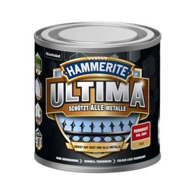 Abbildung von HAMMERITE METALLSCHUTZLACK ULTIMA MATT RUBINROT RAL3003 250ML
