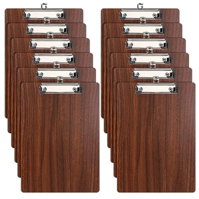 Abbildung von Klemmbrett A4 Holz,12 Stück Klemmbretter mit Metalklemme,Schreibbrett Schreibplatte Clipboard Zwischenablage