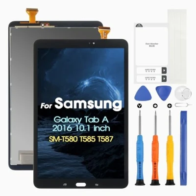 Abbildung von Display für Samsung Galaxy Tab A 2016 LCD SM T580 T585 T587 10,1 Zoll Touchscreen Digitazer Full Assembly mit Reparatur Set, Schwarz