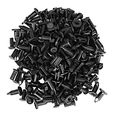 Abbildung von 100 Stücke Schwarz Auto Stoßstange Nieten Kunststoff Push Pin Clips Befestigungsteile Karosserie Rivet Geformte Produkte