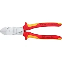 Abbildung von Knipex Kraftseitenschneider 74 06 200, verchromt, isoliert mit Mehrkomponenten Hüllen, VDE geprüft 200 mm