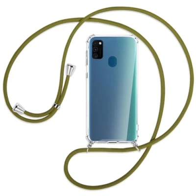 Abbildung von mtb more energy Handykette kompatibel mit Samsung Galaxy M30s, M21 (6.4&#039;&#039;) Khaki Smartphone Hülle zum Umhängen Anti Shock Full TPU Case