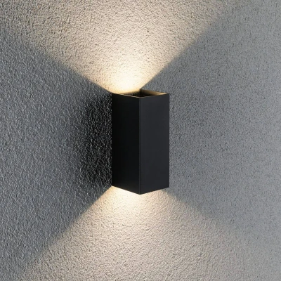 Abbildung von Paulmann LED Außen Wandleuchte &quot;Flame eckig 65x70mm 3000K 2x2,8W 2x290lm 230V Anthrazit Aluminium&quot;, 2 flammig, IP44