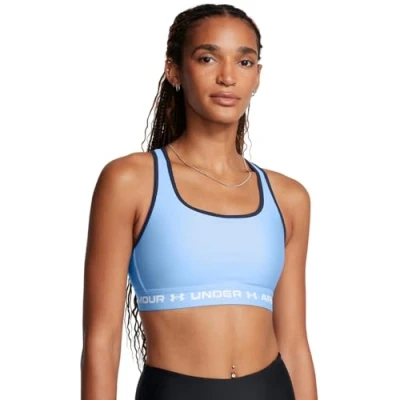 Abbildung von Under Armour Crossback MID BRA Sportbh mit mittlerer Stützkraft, Damen, Größe: Small, Horizon blue/midnight navy/white