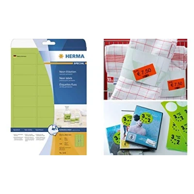 Abbildung von HERMA Etiketten neon orange 99,1x67,7mm Special A4 LaserCopy 160 Stück