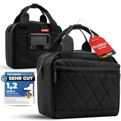 Abbildung von MIVELO Lenkertasche Fahrrad für KLICKfix Fahrradtasche Lenker wasserabweisend &amp; geräumig Tasche E Bike tauglich (Schwarz)