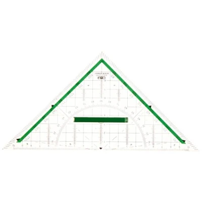 Abbildung von 10 x M+R Geometrie Dreieck 23cm glasklar grün hinterlegt