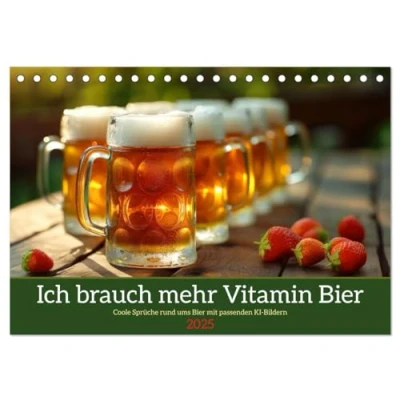 Abbildung von Ich brauch mehr Vitamin Bier (Tischkalender 2025 DIN A5 quer), CALVENDO Monatskalender