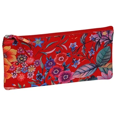 Abbildung von Clairefontaine 410104C Schlampermäppchen aus Leder Celeste Flach, 11 x 22cm, 1 Stück, Rot