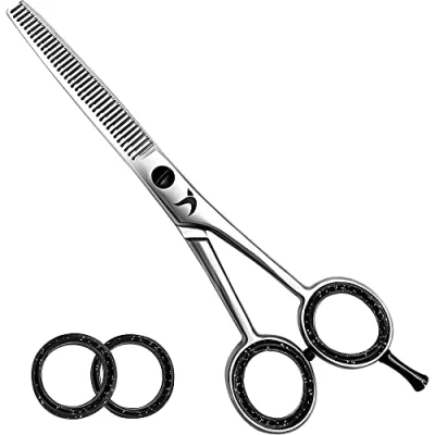 Abbildung von Candure Effilierschere Friseur Profi 6 Zoll Haarschere Friseurschere Rostfreier Stahl Ausdünnschere Haarschneideschere für Kinder, Männer, Frauen und Haustiere Ausdünnen