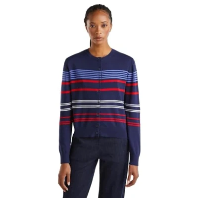 Abbildung von United Colors of Benetton Regular FIT Strickjacke, Damen, Größe: Large, Blue