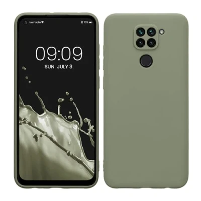 Abbildung von kwmobile Handyhülle kompatibel mit Xiaomi Redmi Note 9 Hülle Handy Case aus weichem Silikon in Graugrün