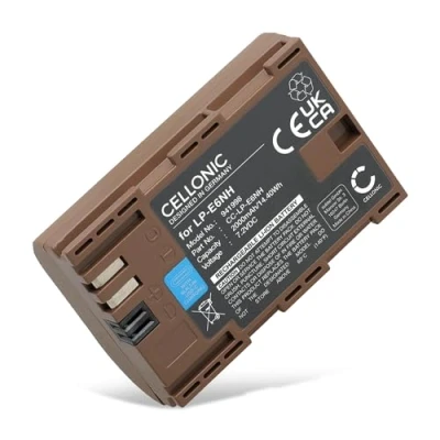 Abbildung von CELLONIC Akku LP E6 mit Type C kompatibel Canon EOS 80D, 70D, 60D, 7D, 6D, 5DS, 5D Mark IV, III, II 7.2V 7.4V 2000mAh