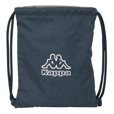 Abbildung von KAPPA Dark Navy Rucksack, flach, groß, ideal für Kinder verschiedener Altersgruppen, bequem und vielseitig, Qualität Widerstandsfähigkeit, 35 x 40 cm, Grau/Marineblau meliert, Grau / Marineblau