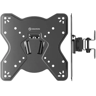 Abbildung von ONKRON Monitor &amp; Fernseher Wandhalterung für 17 43 Zoll TV bis zu 35 kg, Fernsehhalterung Wand schwenkbar neigbar max 200x200 VESA Halterung/PC Bildschirm Schwarz NP23