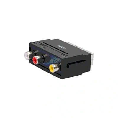Abbildung von Schwaiger sca7300 531 Scart 3 x RCA Schwarz Kabel Schnittstelle und Netzteil