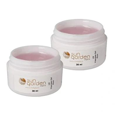 Abbildung von Sun Garden Nails Nagellack 2 x 30 ml UV Fiberglas Gel Rosé Klar