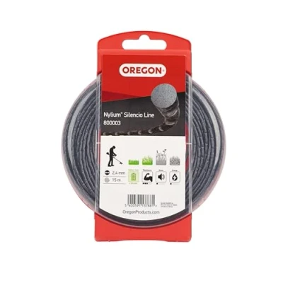 Abbildung von Oregon Nylium Silencio Mähfaden, Ersatz Rundschnur für Akku Rasentrimmer, 2,4 mm, 87 m lange Spule (800010)