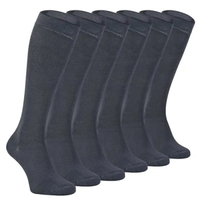 Abbildung von Sock Snob 6er Pack Damen Kniestrümpfe Bambus Weiche Gepolsterte Atmungsaktive Lang Socken (37 40, Grau)