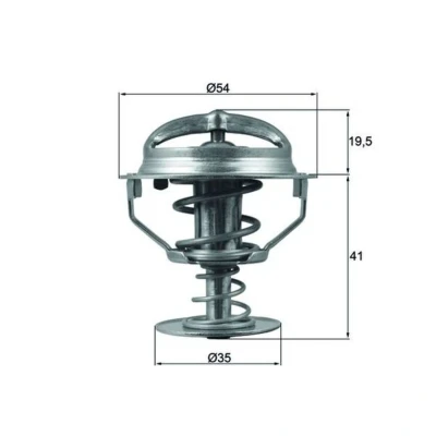 Abbildung von MAHLE ORIGINAL TX 164 82D Kühlwasserthermostat 82 54 mit Dichtung FORD: FIESTA 5, StreetKA Cabrio, KA Schrägheck