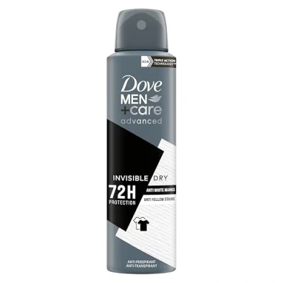 Abbildung von Dove Men + Care Invisible Dry Spray Advanced Deodorant für Herren, mit 1/4 Feuchtigkeitscreme, feuchtigkeitsspendende und fleckenabweisende Formel, Schutz bis zu 72 Stunden, 150 ml