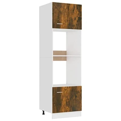 Abbildung von vidaXL Mikrowellenumbauschrank, Küchenschrank mit viel Stauraum, Mikrowellenschrank für Küche, Mikrowellen Schrank Küchenmöbel, Räuchereiche Holzwerkstoff