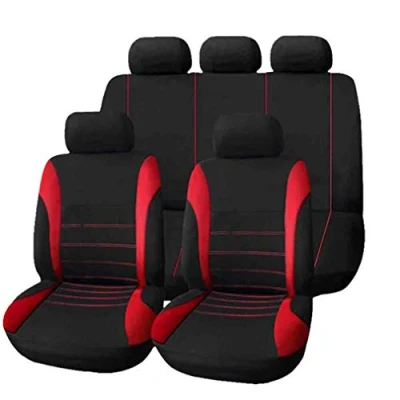 Abbildung von HotYou Auto Sitzbezug Set Polyester 9 Stück Zubehör Automotive Stuhl Fall Protector,Herausnehmbar und waschbar,Rot