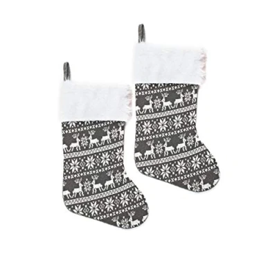 Abbildung von HEITMANN DECO Nikolausstiefel, grau/weiß, 2er Set