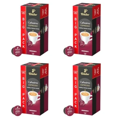 Abbildung von Tchibo Cafissimo Vorratsbox Espresso kräftig Kaffeekapseln, 120 Stück 4x 30 Kapseln (Espresso, intensiv mit kräftigen Röstaromen), nachhaltig &amp; fair gehandelt