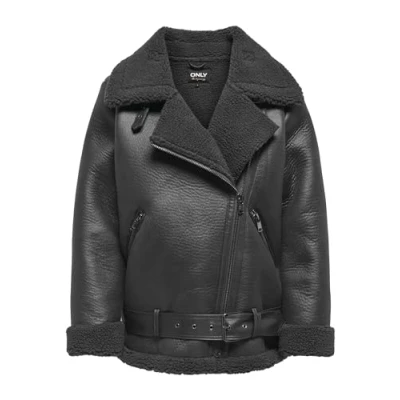 Abbildung von ONLY Aviator Kunstlederjacke, Damen, Größe: XL, Phantom