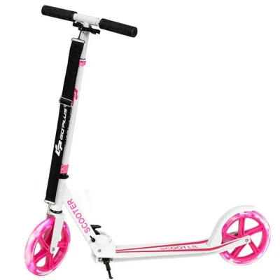 Abbildung von COSTWAY Cityroller Tretroller, mit 2 LED Rädern, klappbar