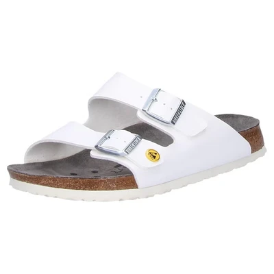 Abbildung von Birkenstock Arizona ESD Pantolette flach, Damen, Größe: 37, Weiß Schuhe