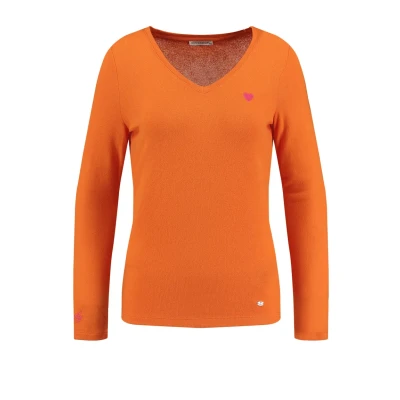 Abbildung von Key Largo WKN MILA Vneck Strickpullover, Damen, Größe: Small, Neon orange